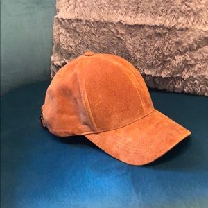 Brown suede baseball cap
